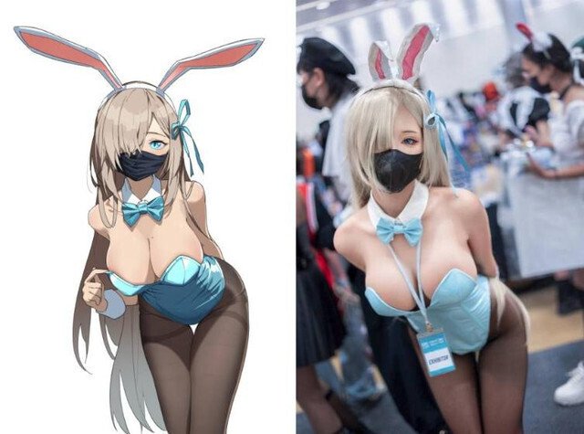 anime bunny girl vs real bunny girl