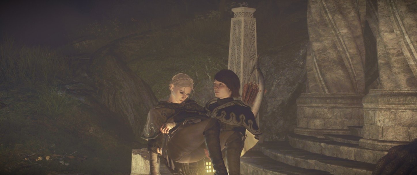 carrying doireann during her rescue quest in dragon's dogma 2