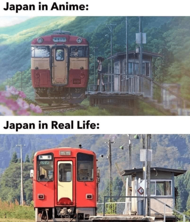 Japan in anime and Japan in real life
